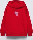 The Champ Clothing Kırmızı Kapüşonlu No Fear Baskı Detaylı Oversize Çocuk Hoodie