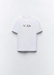 The Champ Clothing Yoga Yazılı Tasarım Baskılı Beyaz Kadın T-Shirt