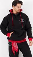 The Champ Clothing You Dont Have To Be Perfect Yazılı Kapüşonlu Bağcık Detaylı Fermuar Kapamalı Oversize Sweatshirt