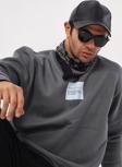 The Champ Clothing Bisiklet Yaka İçi Polar Syzygy Yazı Baskılı Füme Oversize Sweatshirt
