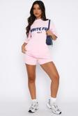 The Champ Clothing White Fox Kadın Açık Pembe Vol 3 Yazılı Offstage Short