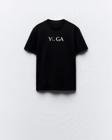 The Champ Clothing Yoga Yazılı Tasarım Baskılı Siyah Kadın T-Shirt