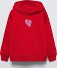 The Champ Clothing Kırmızı Kapüşonlu No Fear Baskı Detaylı Oversize Çocuk Hoodie