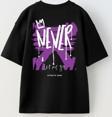 The Champ Clothing Never Let Me Go Yazılı Baskılı Siyah Çocuk T-Shirt