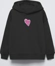 The Champ Clothing Siyah Kapüşonlu No Fear Baskı Detaylı Oversize Çocuk Hoodie