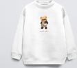 The Champ Clothing Beyaz Bisiklet Yaka Gözlüklü Ayıcık Baskılı Oversize Çocuk Sweatshirt