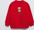 The Champ Clothing Kırmızı Bisiklet Yaka Gözlüklü Ayıcık Baskılı Oversize Çocuk Sweatshirt