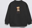 The Champ Clothing Siyah Bisiklet Yaka Gözlüklü Ayıcık Baskılı Oversize Çocuk Sweatshirt