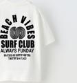 The Champ Clothing Beach Vıbes Surf Club Yazılı Ters S Tasarım Baskılı Beyaz Unisex Çocuk T-Shirt