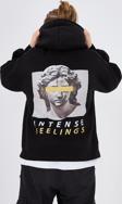 The Champ Clothing Kapüşonlu Içi Polarlı Intense Feelings Baskılı Siyah Unisex Çocuk Hoodie Sweatshirt