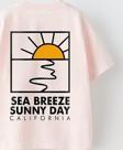 The Champ Clothing Sea Breeze Sunny Day California Yazılı Güneş Tasarım Baskılı Pembe Çocuk T-Shirt