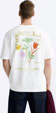 The Champ Clothing Sooner Or Later Yazılı Lale Tasarım Baskılı Oversize Beyaz Erkek T-Shirt