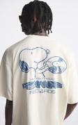 The Champ Clothing Bisiklet Yaka Peanuts Records Baskılı Oversize Beyaz Erkek T-Shirt