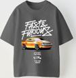 The Champ Clothing Fast Furious Yazılı Araba Baskılı Füme Çocuk T-Shirt
