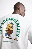The Champ Clothing Bisiklet Yaka Petit Jardinier Baskılı Oversize Beyaz Erkek T-Shirt