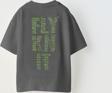 The Champ Clothing Collective Fly Knıt Yazılı Futbol Tasarım Baskılı Füme Çocuk T-Shirt