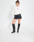The Champ Clothing Beyaz Bisiklet Yaka Kadın No Fear Ön Ve Baskılı Oversize Sweatshirt