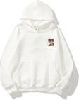 The Champ Clothing Kapüşonlu Içi Polar Mustafa Kemal Atatürk Baskılı Beyaz Unisex Hoodie Sweatshirt