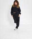The Champ Clothing Siyah Kadın Bisiklet Yaka Bel Lastikli Bol Paça Oversize Eşofman Takımı