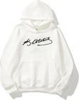 The Champ Clothing Kapüşonlu Içi Polar Kemal Atatürk Imzalı Baskılı Beyaz Unisex Sweatshirt