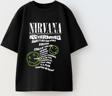 The Champ Clothing Nirvana Yazılı Smile Baskılı Siyah Çocuk T-Shırt