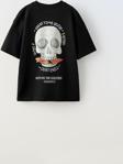 The Champ Clothing Great Time So Fun Yazılı Kuru Kafa Tasarım Baskılı Siyah Unisex Çocuk T-Shirt