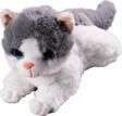 Toprockstore Miyavlayan Sesli Kedi Peluş Oyuncak Uyku Arkadaşı Hediyelik Peluş Yatan Kedi 35 Cm