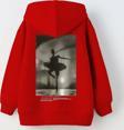 The Champ Clothing Kapüşonlu Içi Polar The Ballet School Baskılı Kırmızı Unisex Çocuk Hoodie Sweatshirt