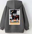 The Champ Clothing Kapüşonlu Içi Polar I Love This Game Yazılı Basketbol Baskılı Füme Unisex Çocuk Sweatshirt