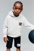 The Champ Clothing Kapüşonlu İçi Polar I Love This Game Yazılı Basketbol Baskılı Beyaz Unisex Çocuk Sweatshirt