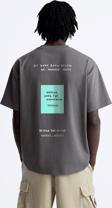 The Champ Clothing Bisiklet Yaka Unknown Desire Baskılı Oversize Füme Erkek T-Shirt