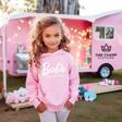 The Champ Clothing Kapüşonlu Içi Polar Barbie Own Your Unique Yazı Baskılı Pembe Unisex Çocuk Hoodie Sweatshirt