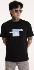 The Champ Clothing Bisiklet Yaka Erkek Kabaran Bulut Baskılı Pamuk T-Shirt