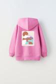 The Champ Clothing Kapüşonlu Içi Polar Climbing Adventure Baskılı Pembe Unisex Çocuk Hoodie Sweatshirt