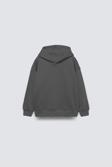 The Champ Clothing Füme Basic Çocuk Kapüşonlu Kanguru Cep Detaylı İçi Polar Oversize Sweatshirt