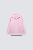 The Champ Clothing Pembe Basic Çocuk Kapüşonlu Kanguru Cep Detaylı İçi Polar Oversize Sweatshirt