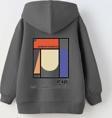 The Champ Clothing Kapüşonlu Içi Polar Updated Simplicity Baskılı Füme Unisex Çocuk Hoodie Sweatshirt