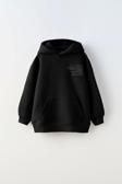 The Champ Clothing Kapüşonlu Içi Polar Dağ Baskılı Siyah Unisex Çocuk Sweatshirt