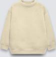 The Champ Clothing Bej Çocuk Basic Bisiklet Yaka Içi Polar Oversize Sweatshirt