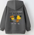 The Champ Clothing Kapüşonlu Içi Polar Let'S Choose To Be Kind Baskılı Füme Unisex Çocuk Hoodie Sweatshirt