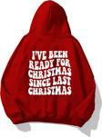 The Champ Clothing Kapüşonlu Içi Polar Christmas Yazı Baskılı Kırmızı Unisex Sweatshirt