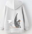 The Champ Clothing Kapüşonlu Içi Polar Art Work Heykel Baskılı Beyaz Unisex Çocuk Hoodie Sweatshirt