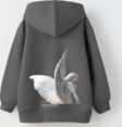 The Champ Clothing Kapüşonlu Içi Polar Art Work Heykel Baskılı Füme Unisex Çocuk Hoodie Sweatshirt