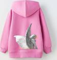 The Champ Clothing Kapüşonlu Içi Polar Art Work Heykel Baskılı Pembe Unisex Çocuk Hoodie Sweatshirt