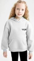 The Champ Clothing Kapüşonlu Içi Polar Great View Yazı Baskılı Beyaz Unisex Çocuk Hoodie Sweatshirt