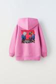 The Champ Clothing Kapüşonlu Içi Polar Satranç Baskı Pembe Unisex Çocuk Hoodie Sweatshirt