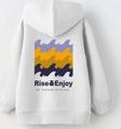 The Champ Clothing Kapüşonlu Içi Polar Rise And Enjoy Baskılı Bej Unisex Çocuk Hoodie Sweatshirt