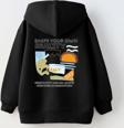 The Champ Clothing Kapüşonlu Içi Polar Shape Your Own Reality Baskılı Siyah Unisex Çocuk Hoodie Sweatshirt