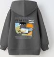 The Champ Clothing Kapüşonlu Içi Polar Shape Your Own Reality Baskılı Füme Unisex Çocuk Hoodie Sweatshirt