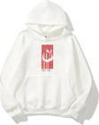 The Champ Clothing Kapüşonlu Içi Polar Türk Bayrağı Baskılı Beyaz Unisex Hoodie Sweatshirt